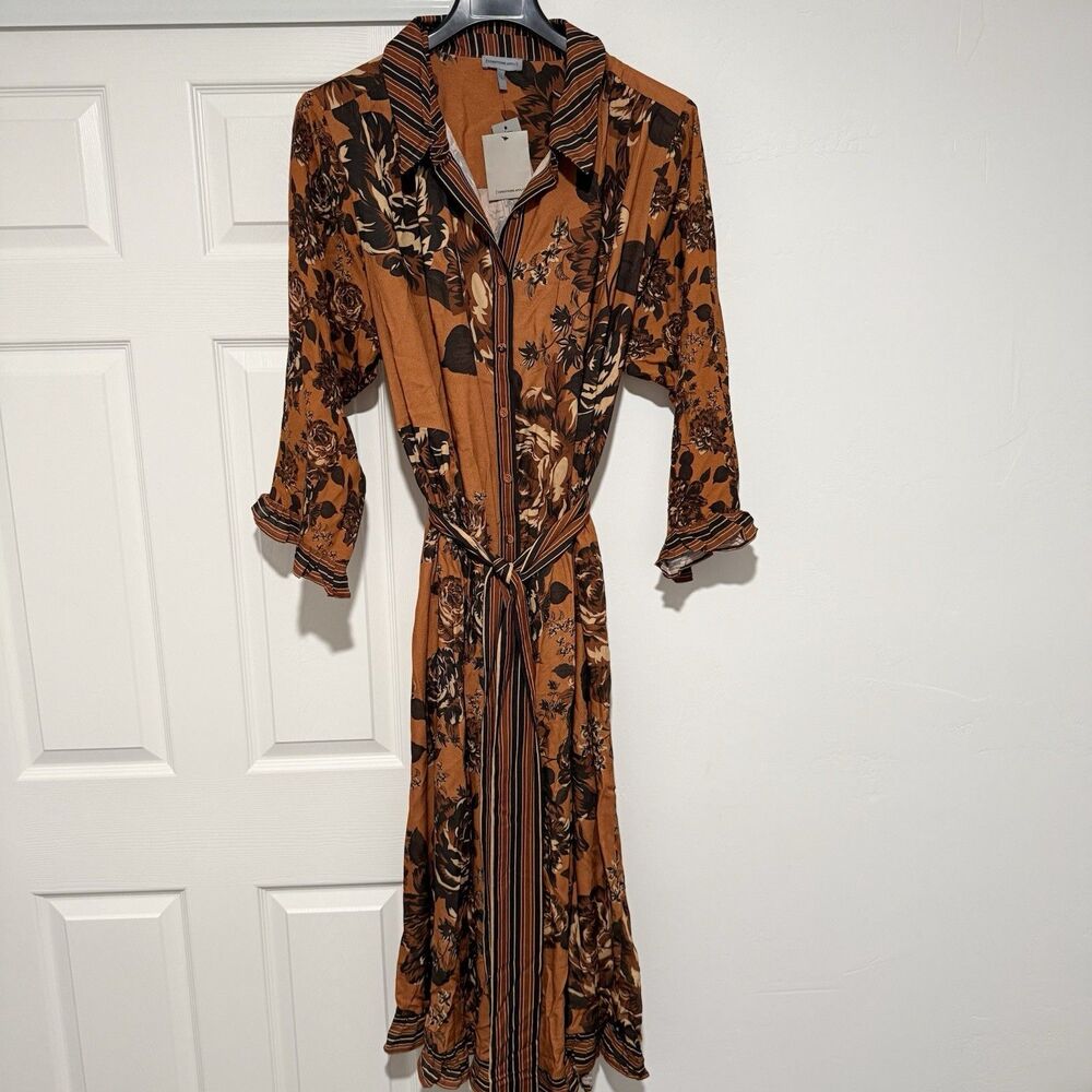 Conditions Apply Irwania Midi Shirtdress 3X Brown Pattern NWT - Picture 4 of 16